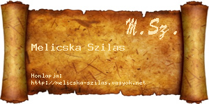 Melicska Szilas névjegykártya